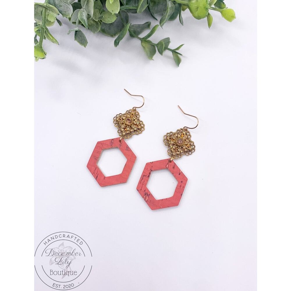 NWT Vintage Swarovski Rhinestone Salmon Hadley Earrings -Made to Order